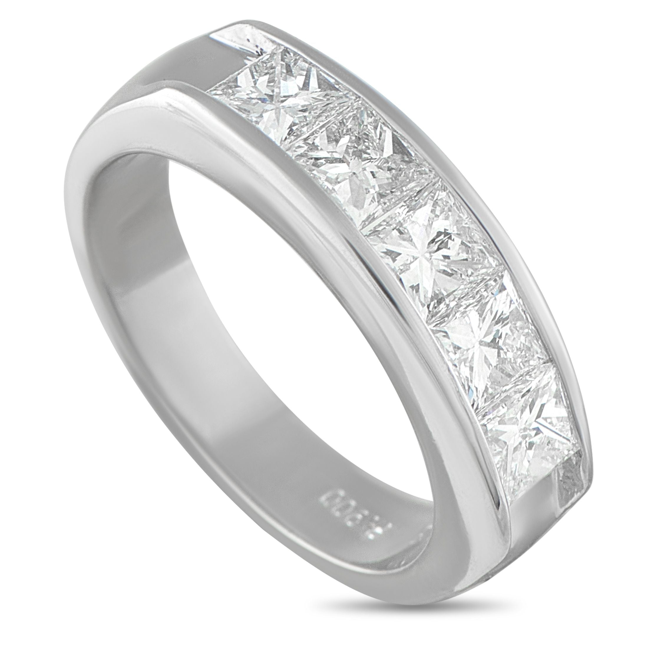 Exclusive Platinum 1.73ct Diamond Ring - This luxury ring is sleek, stylish, and sophisticated. A simple Platinum setting beautifully showcases a series of sparkling