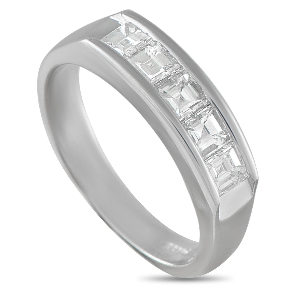 Exclusive Platinum 1.03ct Diamond Ring - An understated design makes this luxury piece ideal for everyday wear. Set in Platinum, inset Diamonds totaling 1.03 carats m