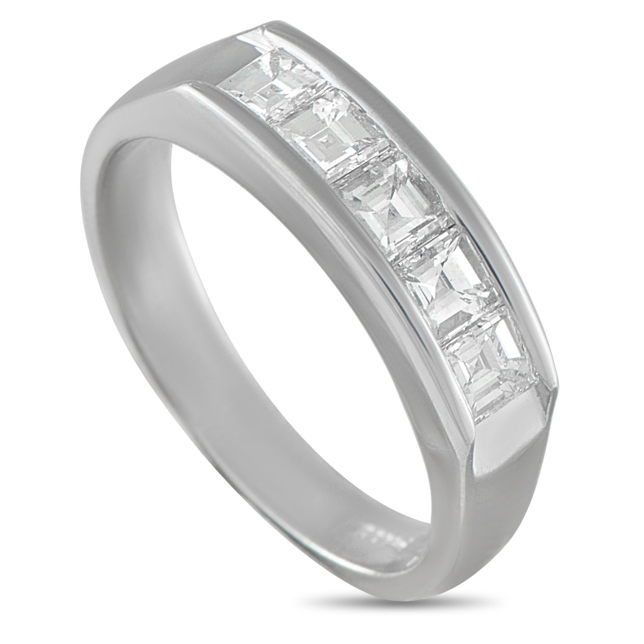 Exclusive Platinum 1.03ct Diamond Ring - An understated design makes this luxury piece ideal for everyday wear. Set in Platinum, inset Diamonds totaling 1.03 carats m