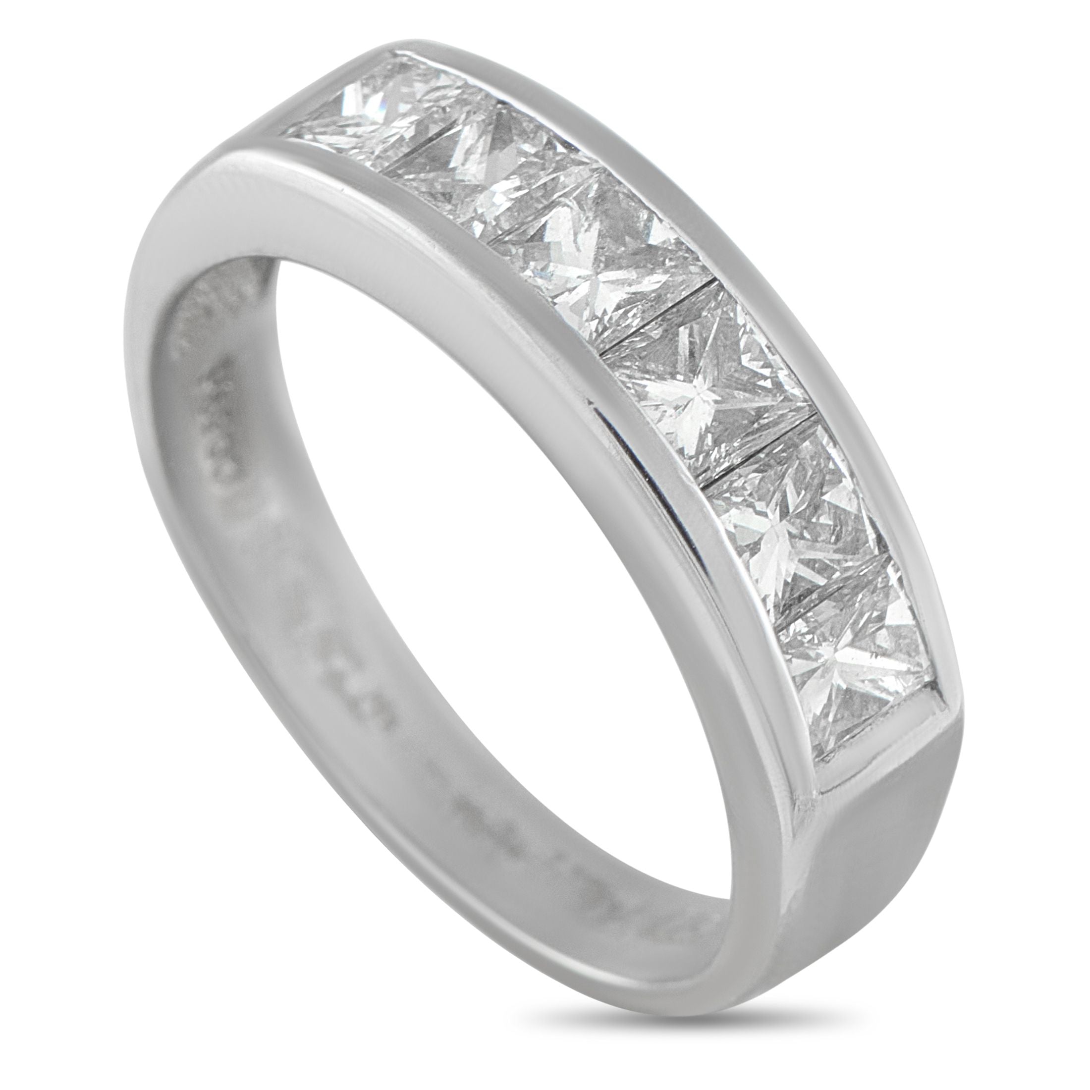 Exclusive Platinum 1.50ct Diamond Ring - A series of square-cut Diamonds totaling 1.50 carats ensure this simple, elegant ring will continually impress. It’s stylish
