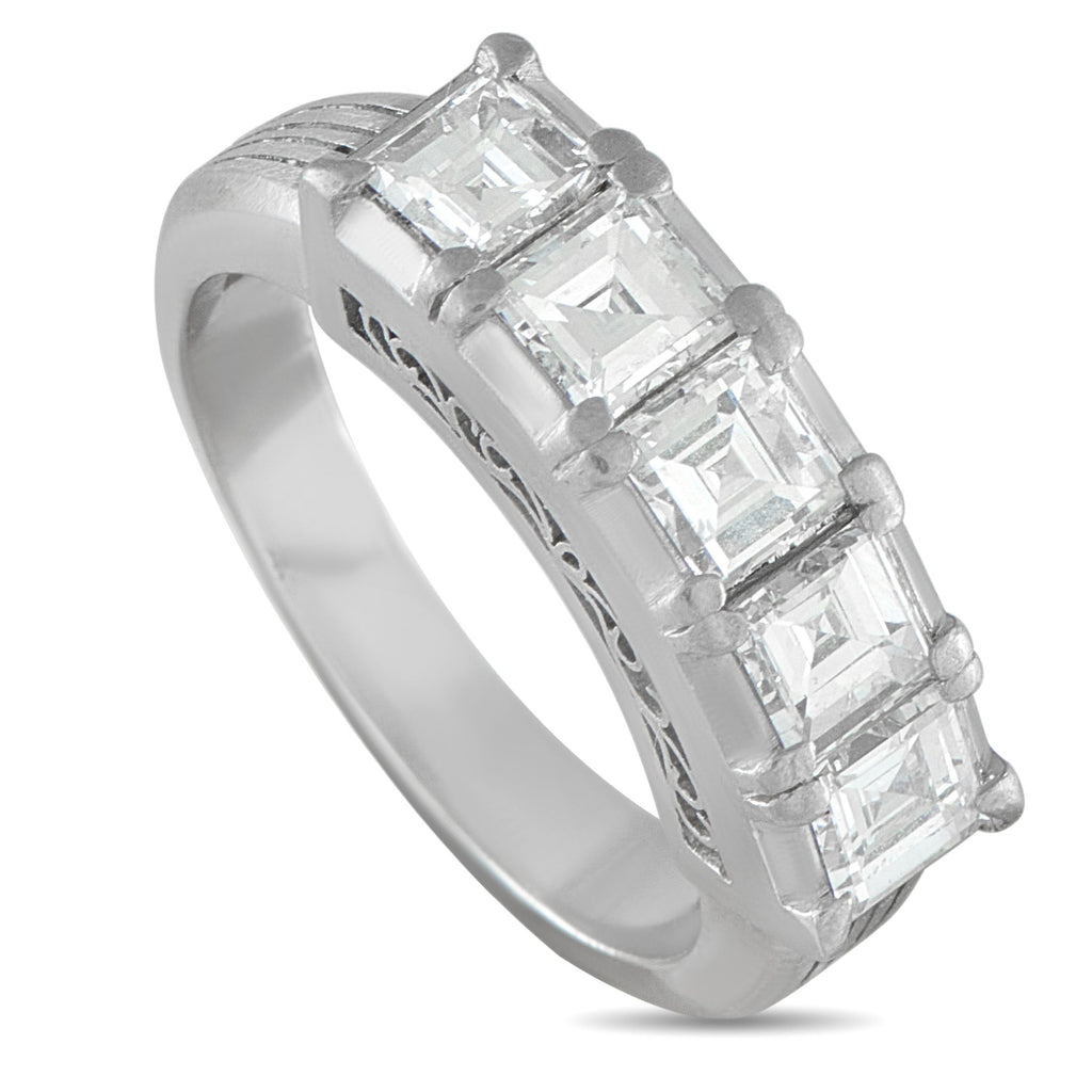 Exclusive Platinum 1.74ct Diamond Ring - This simple, elegant ring is poised to add a touch of sparkle to any outfit. Understated enough for everyday wear, square-cut
