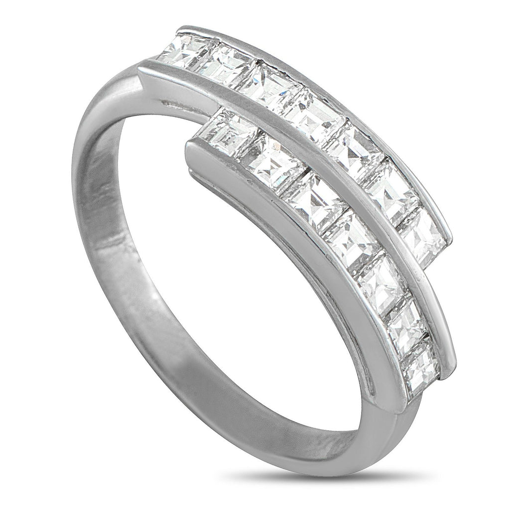 Exclusive Platinum 1.08ct Diamond Ring - Square cut Diamonds with a total weight of 1.08 carats give this ring a unique design that will continually capture your imag