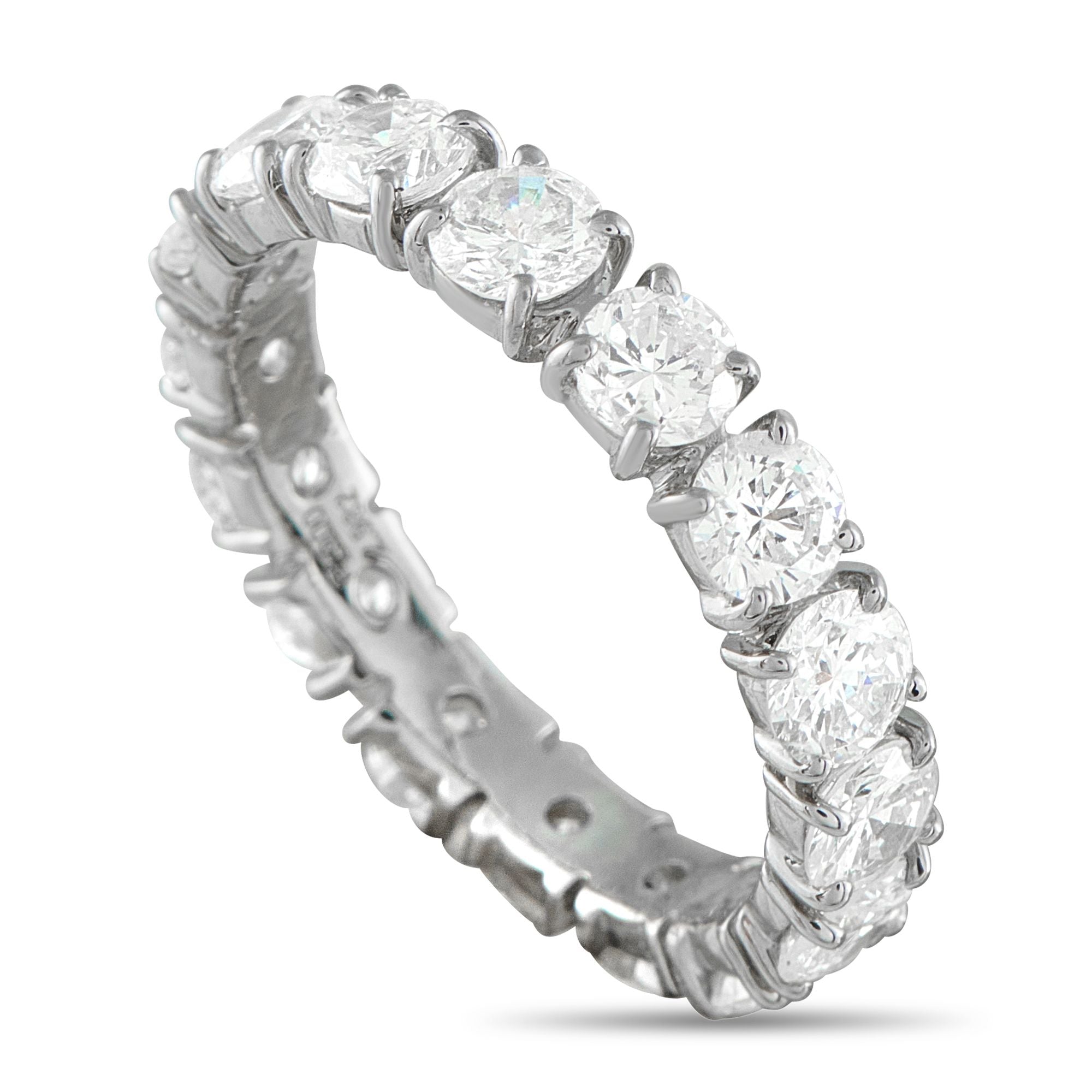 Exclusive Platinum 2.89ct Diamond Eternity Band Ring - Sparkling Diamonds with a total weight of 2.89 carats make this eternity band come alive every time it catches the light. Wea