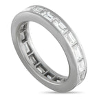 Exclusive Platinum 3.44ct Diamond Eternity Band Ring - This eternity band is sleek, simple and sophisticated. At the center of the Platinum setting, Diamond baguettes with a total