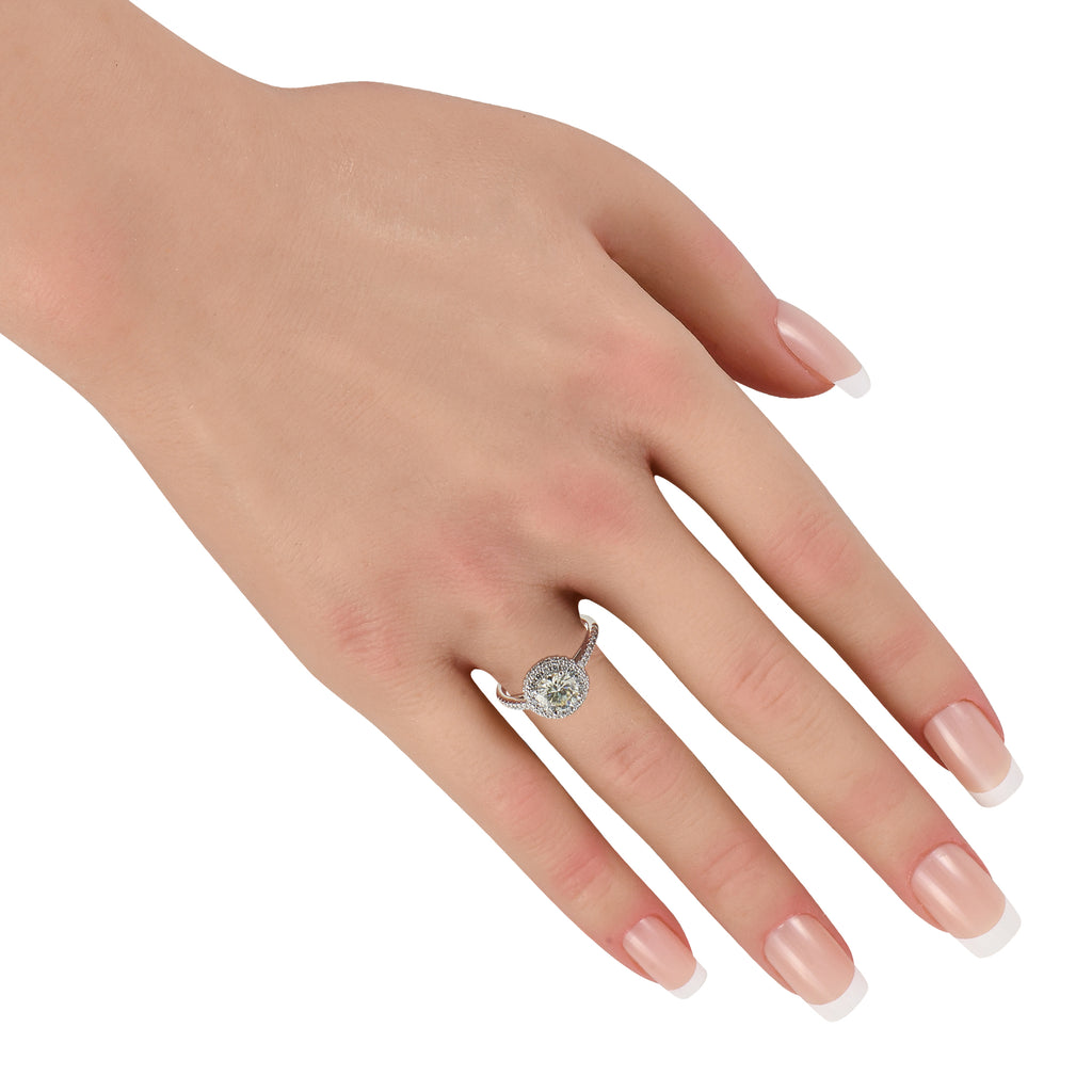 Platinum 1.35ct Diamond Double Halo Ring