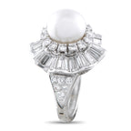 Platinum 4.0ct Diamond and Pearl Ring