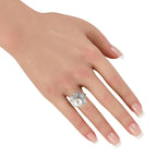 Platinum 4.0ct Diamond and Pearl Ring