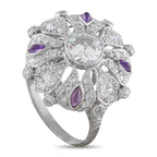 Platinum 2.05ct Diamond Art Deco Flower Ring