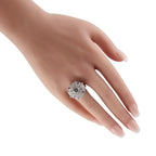 Platinum 2.05ct Diamond Art Deco Flower Ring