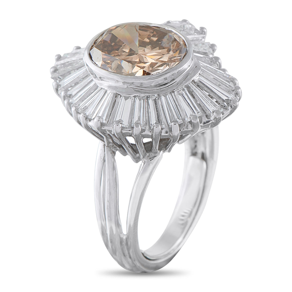 Platinum 5.82ct Diamond Ballerina Ring
