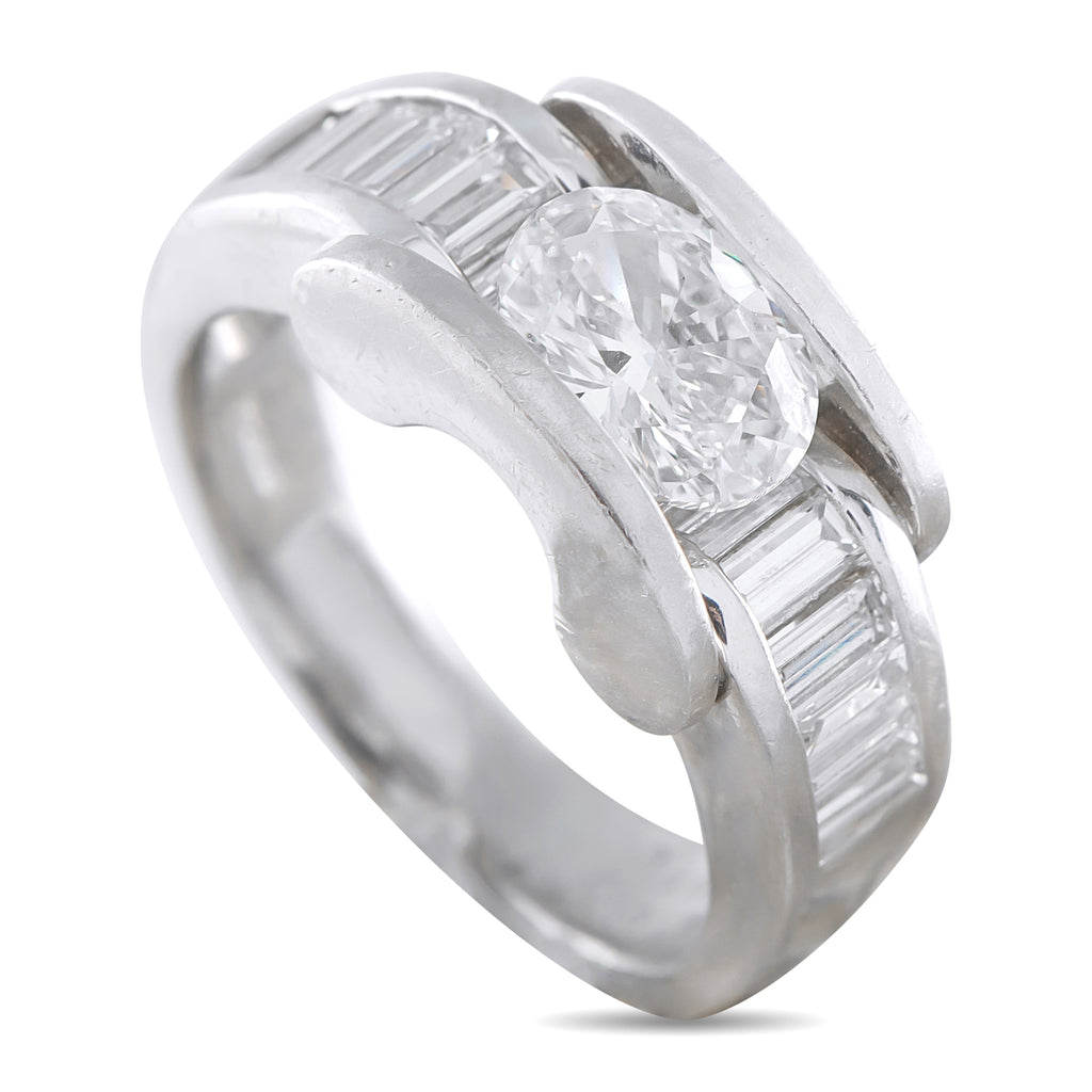 Platinum 1.70ct Diamond East-West Ring