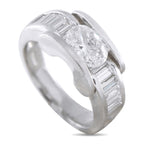 Platinum 1.70ct Diamond East-West Ring
