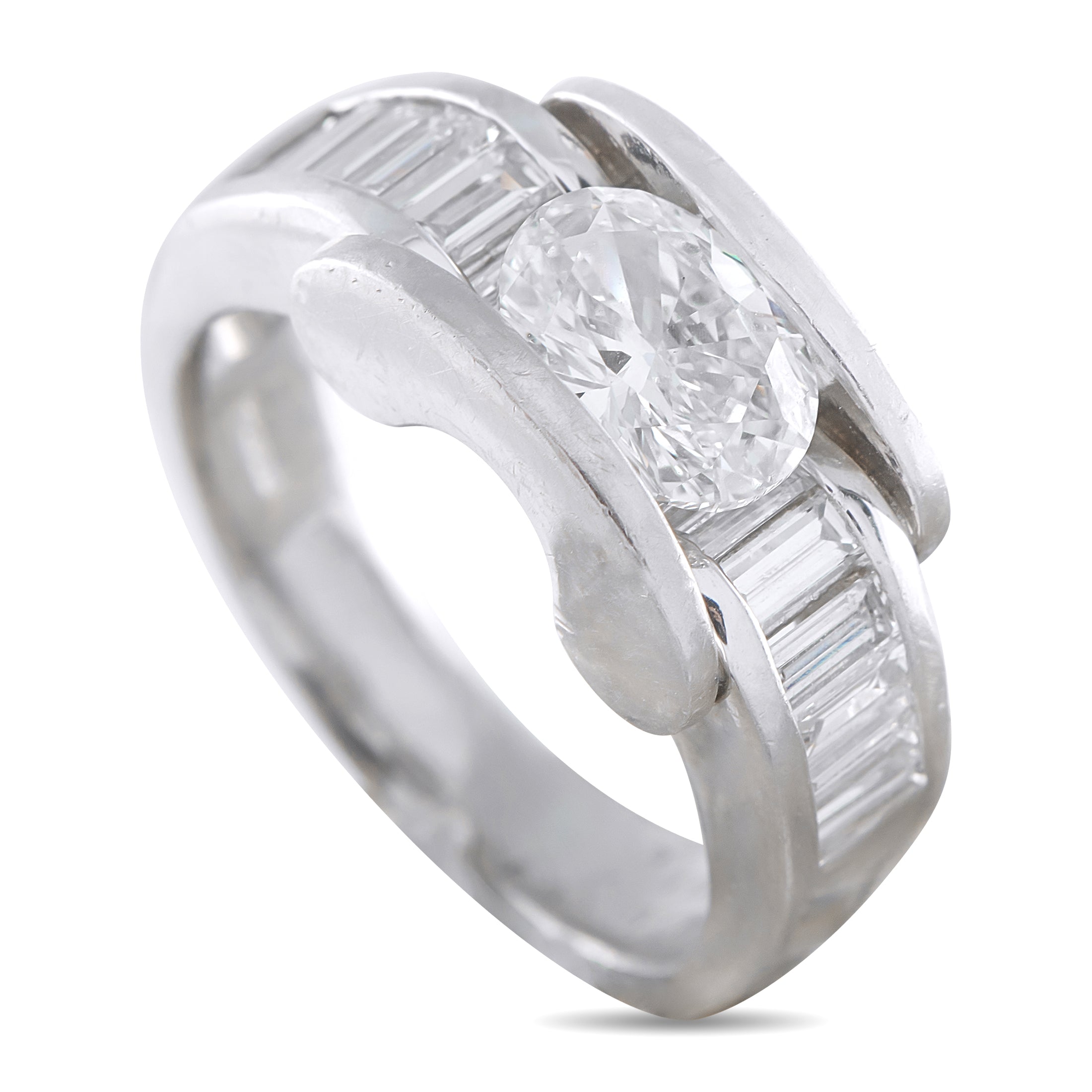 Platinum 1.70ct Diamond East-West Ring
