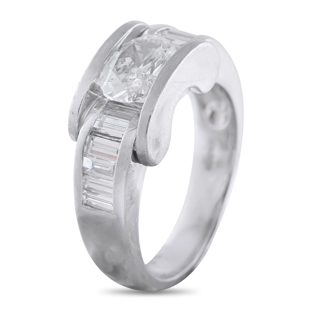 Platinum 1.70ct Diamond East-West Ring