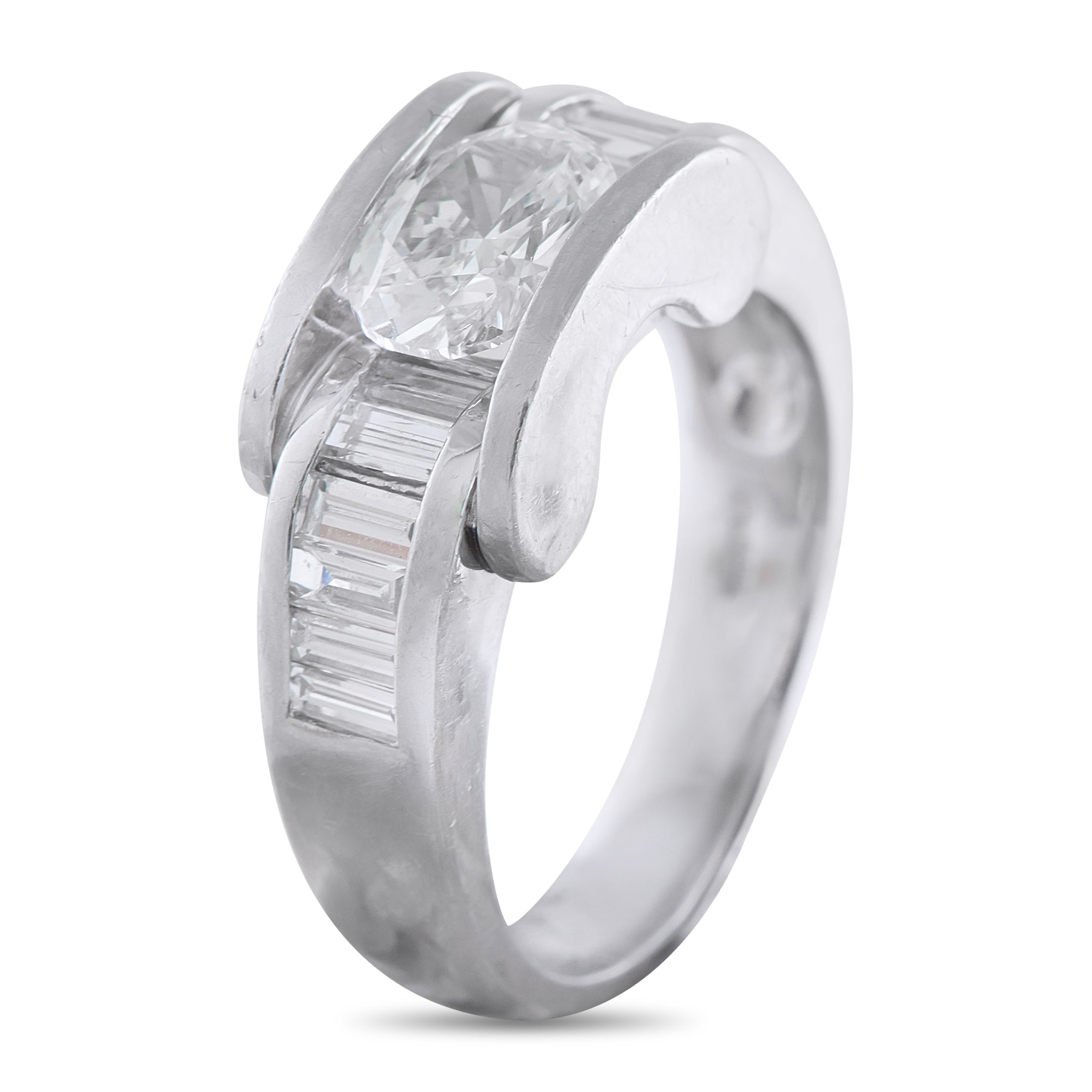 Platinum 1.70ct Diamond East-West Ring