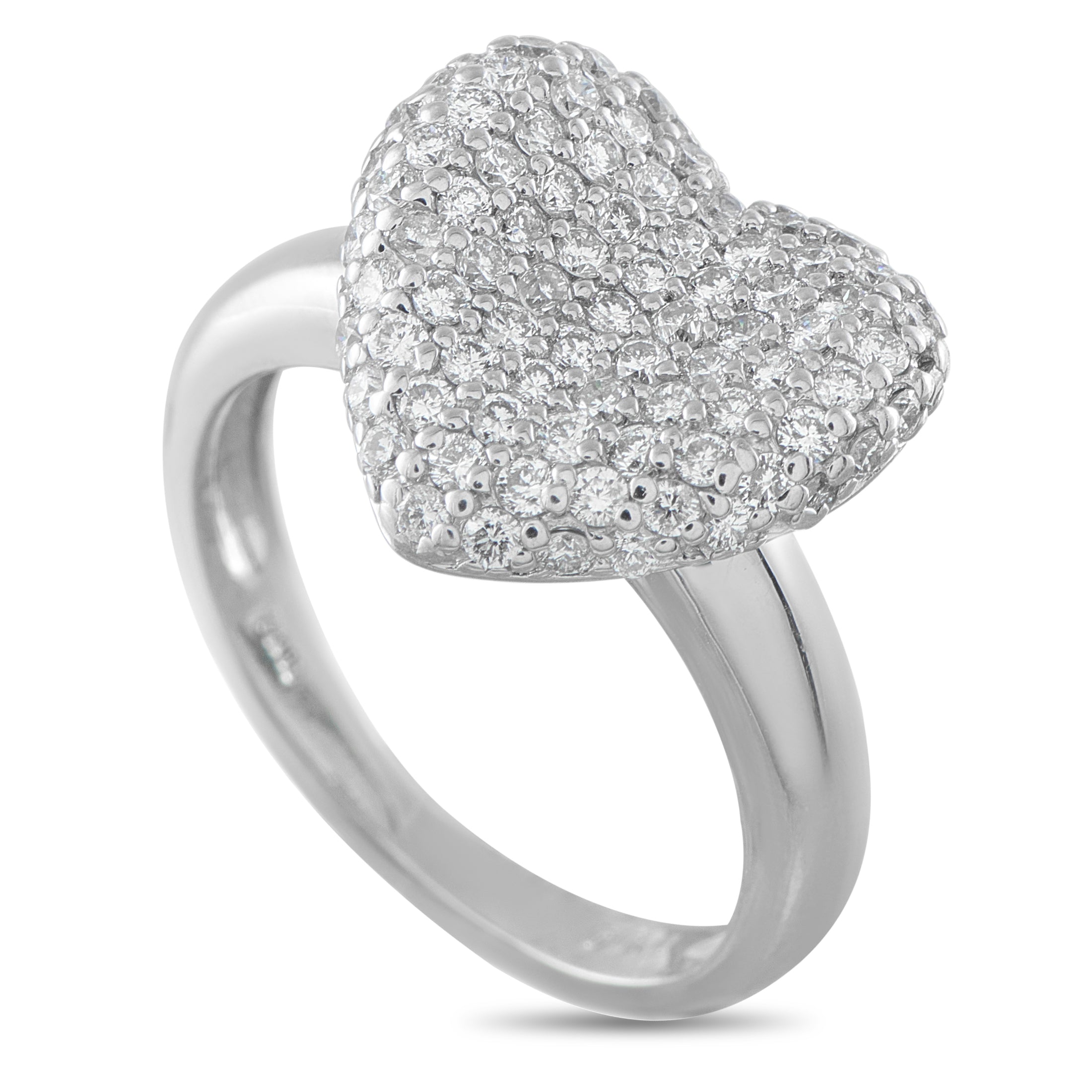 Platinum 1.0ct Diamond Heart Ring