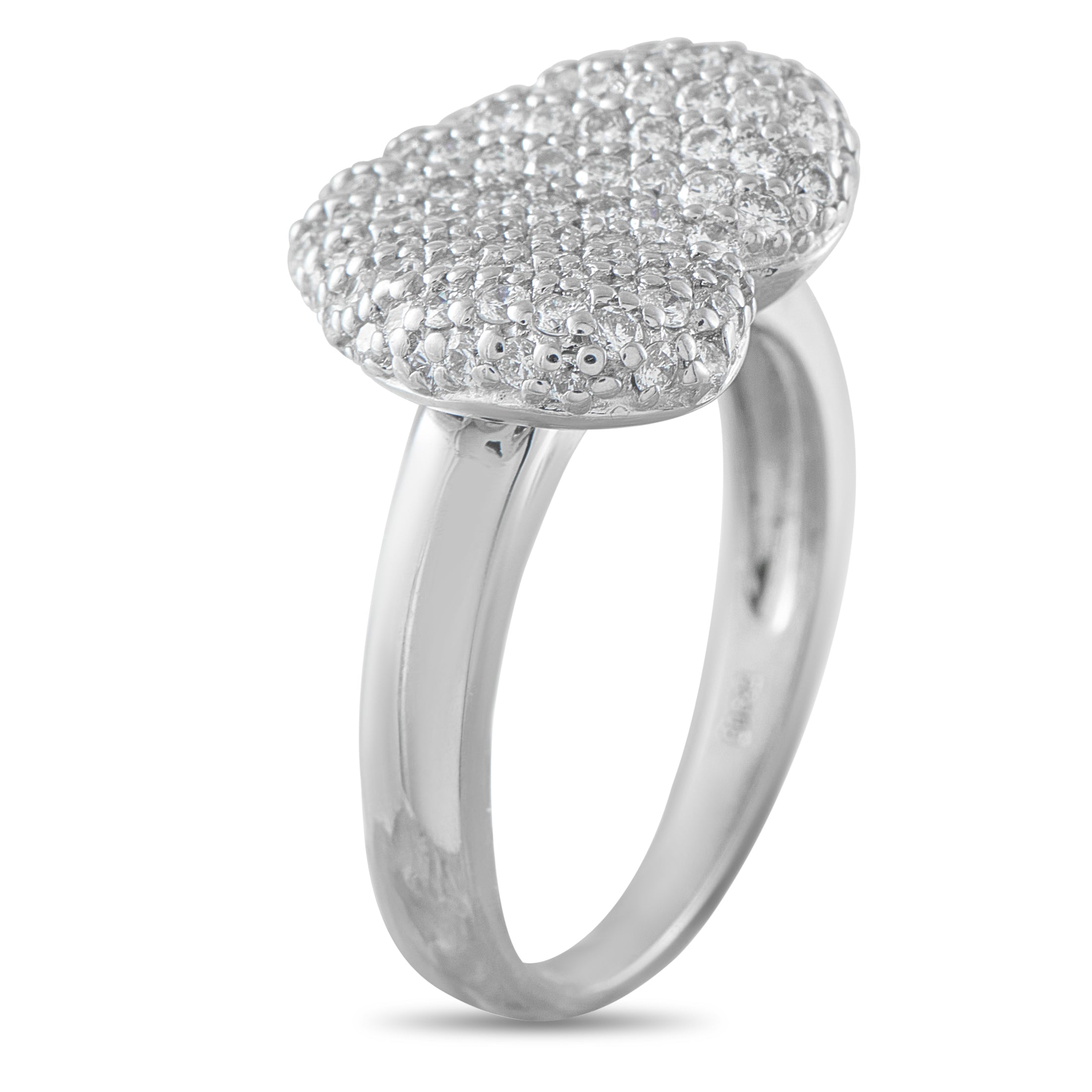 Platinum 1.0ct Diamond Heart Ring