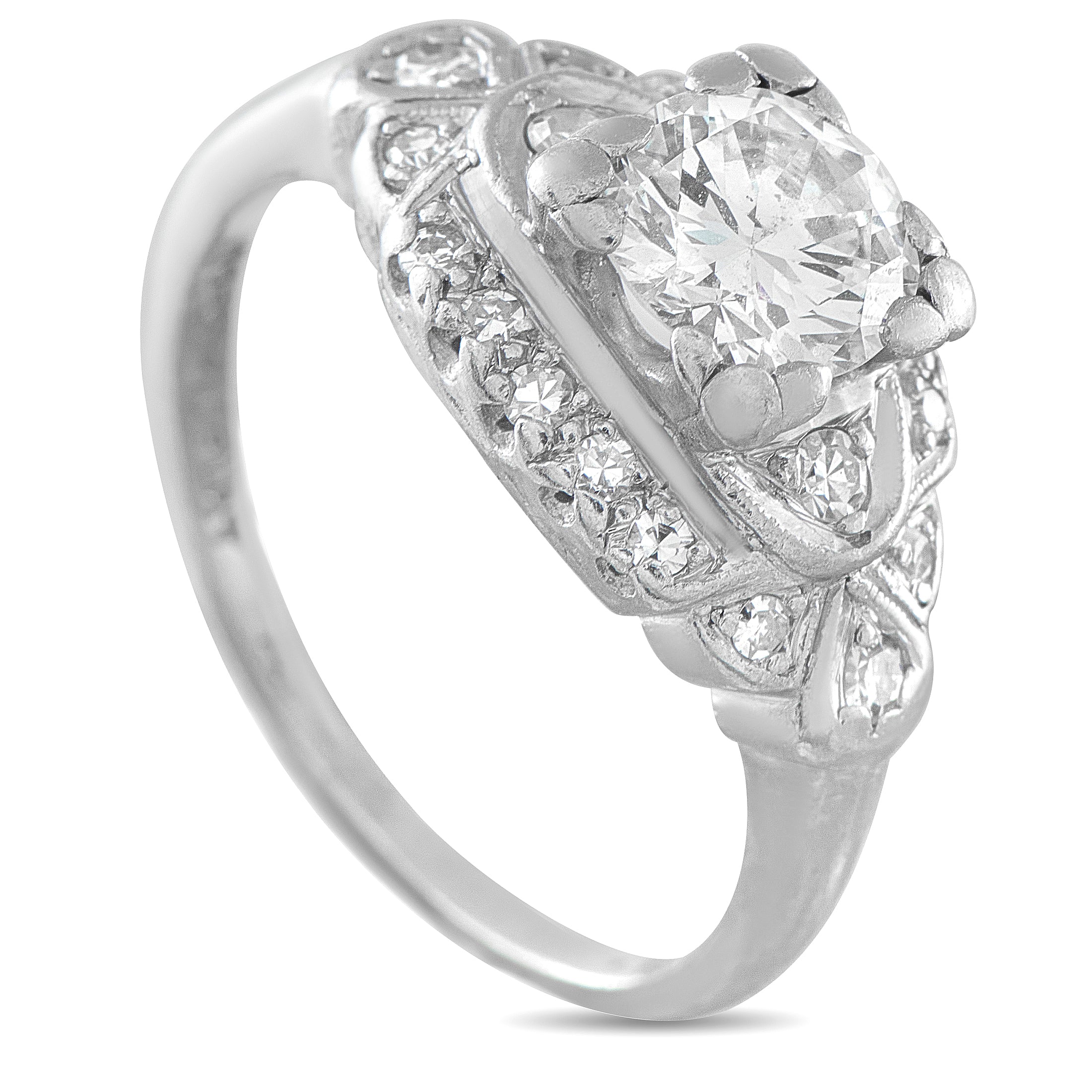 Antique Platinum 1.10ct Diamond Engagement Ring