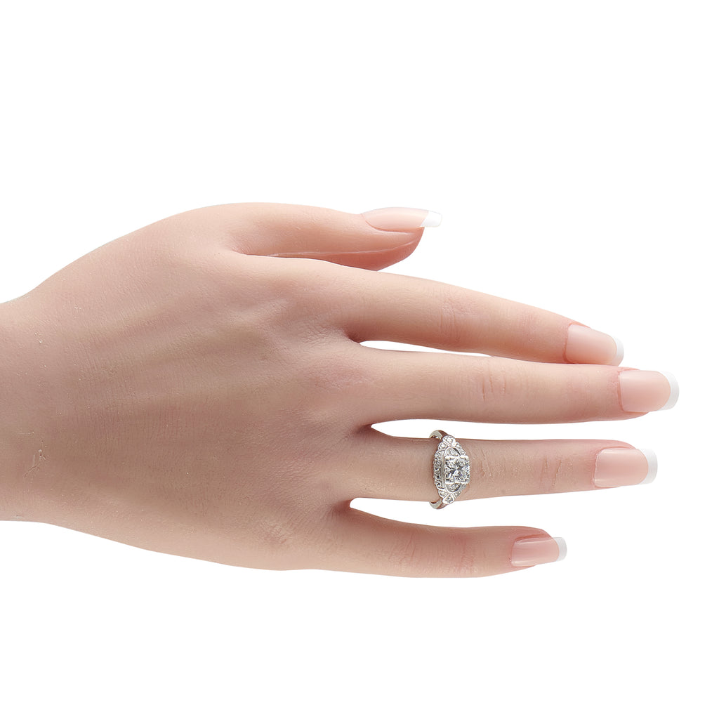 Antique Platinum 1.10ct Diamond Engagement Ring