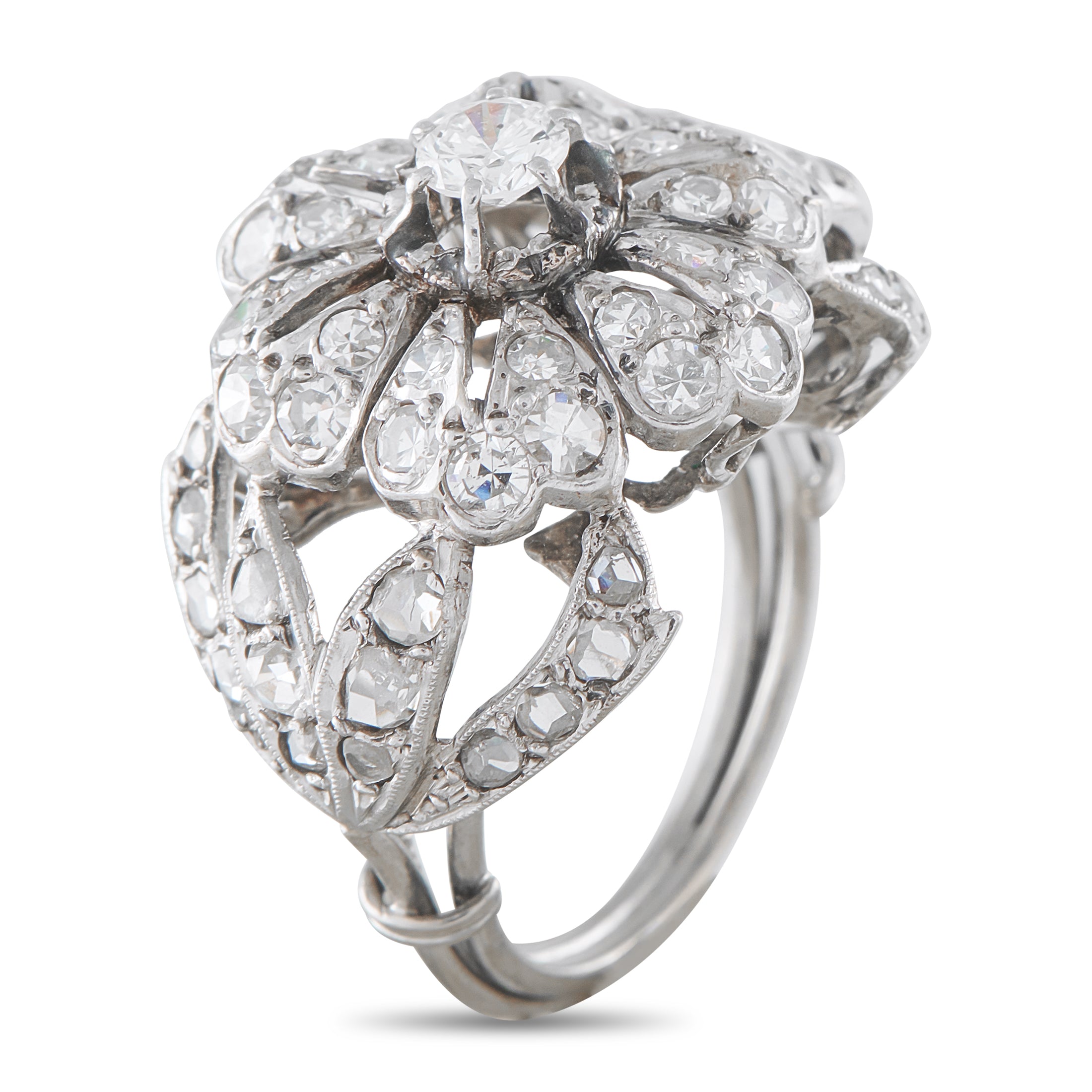 Antique 1.30ct Platinum Diamond Ring