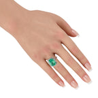 Platinum 1.0ct Diamond and Emerald Ring