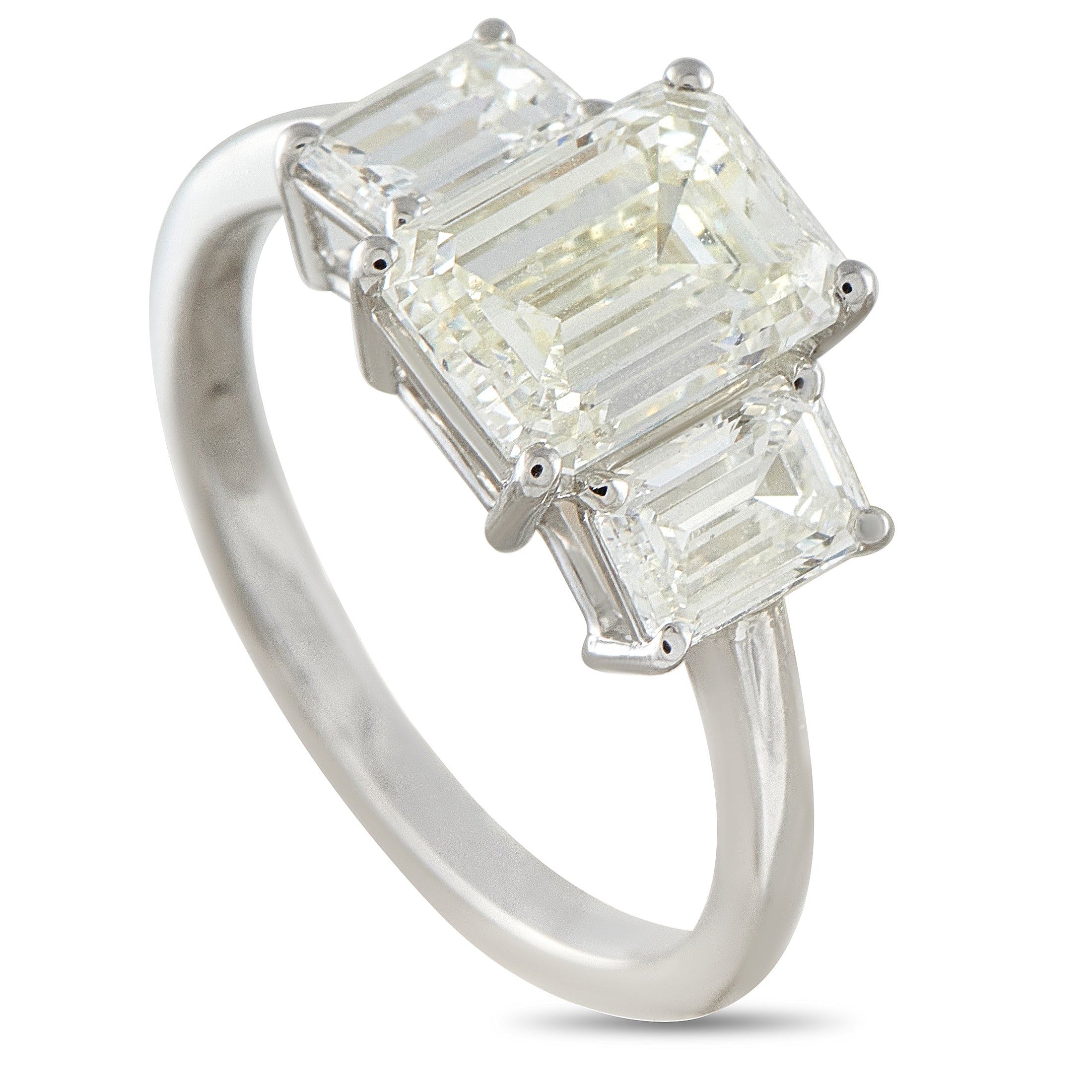 Platinum 3.02ct Diamond Three-Stone Ring