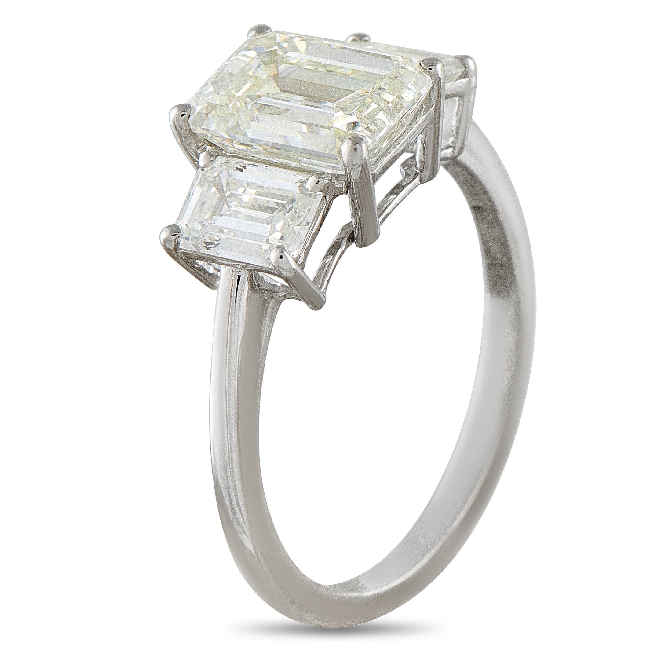 Platinum 3.02ct Diamond Three-Stone Ring