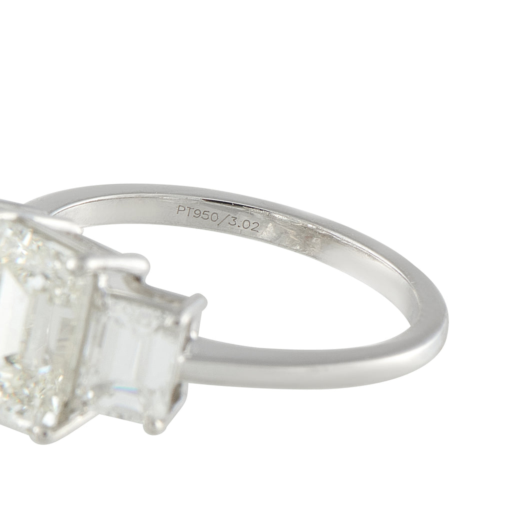 Platinum 3.02ct Diamond Three-Stone Ring