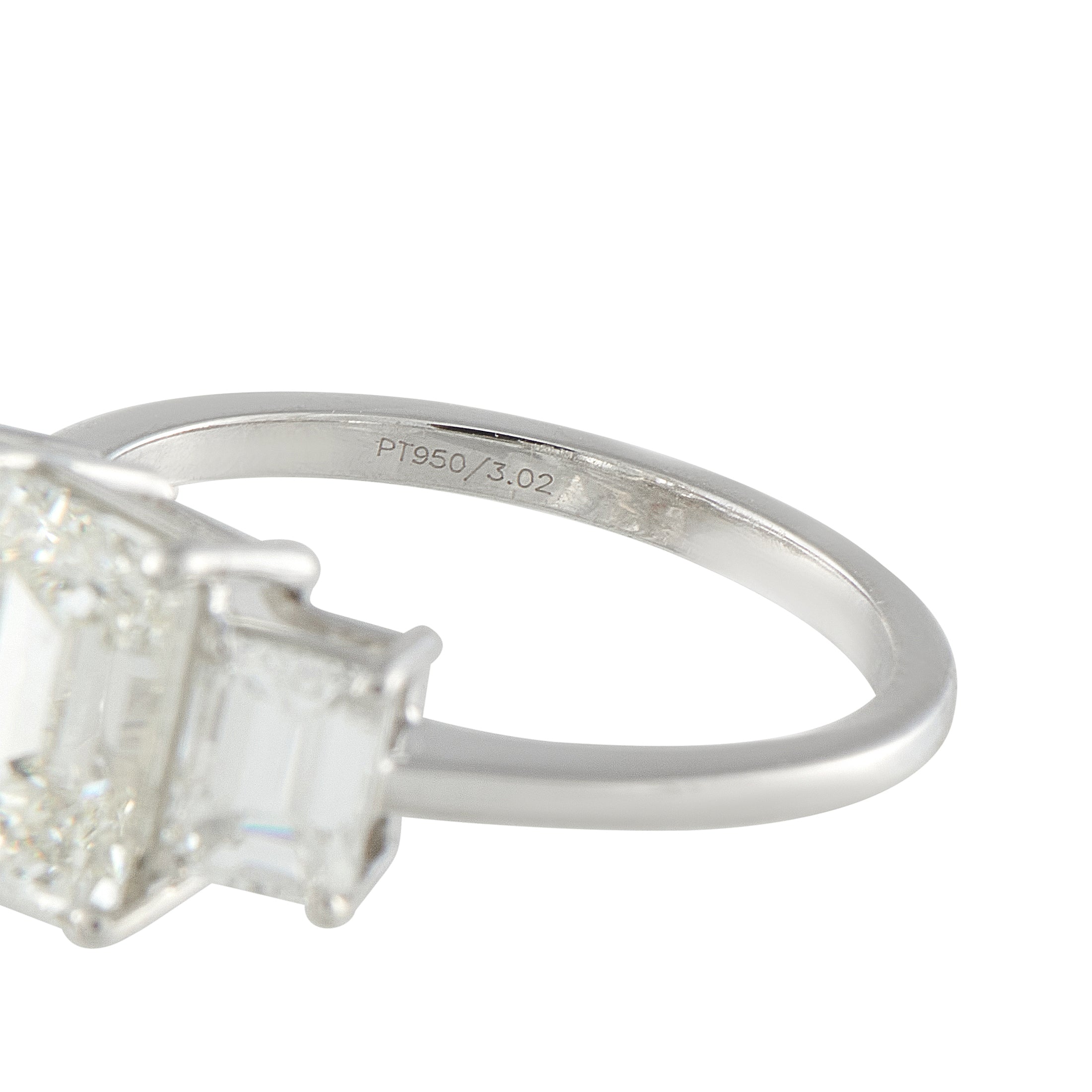 Platinum 3.02ct Diamond Three-Stone Ring