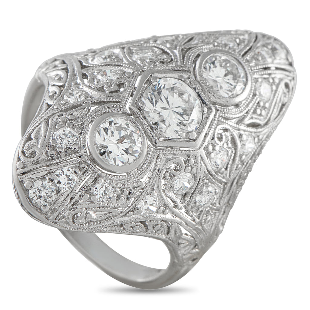 Antique Platinum 1.40ct Diamond Ring