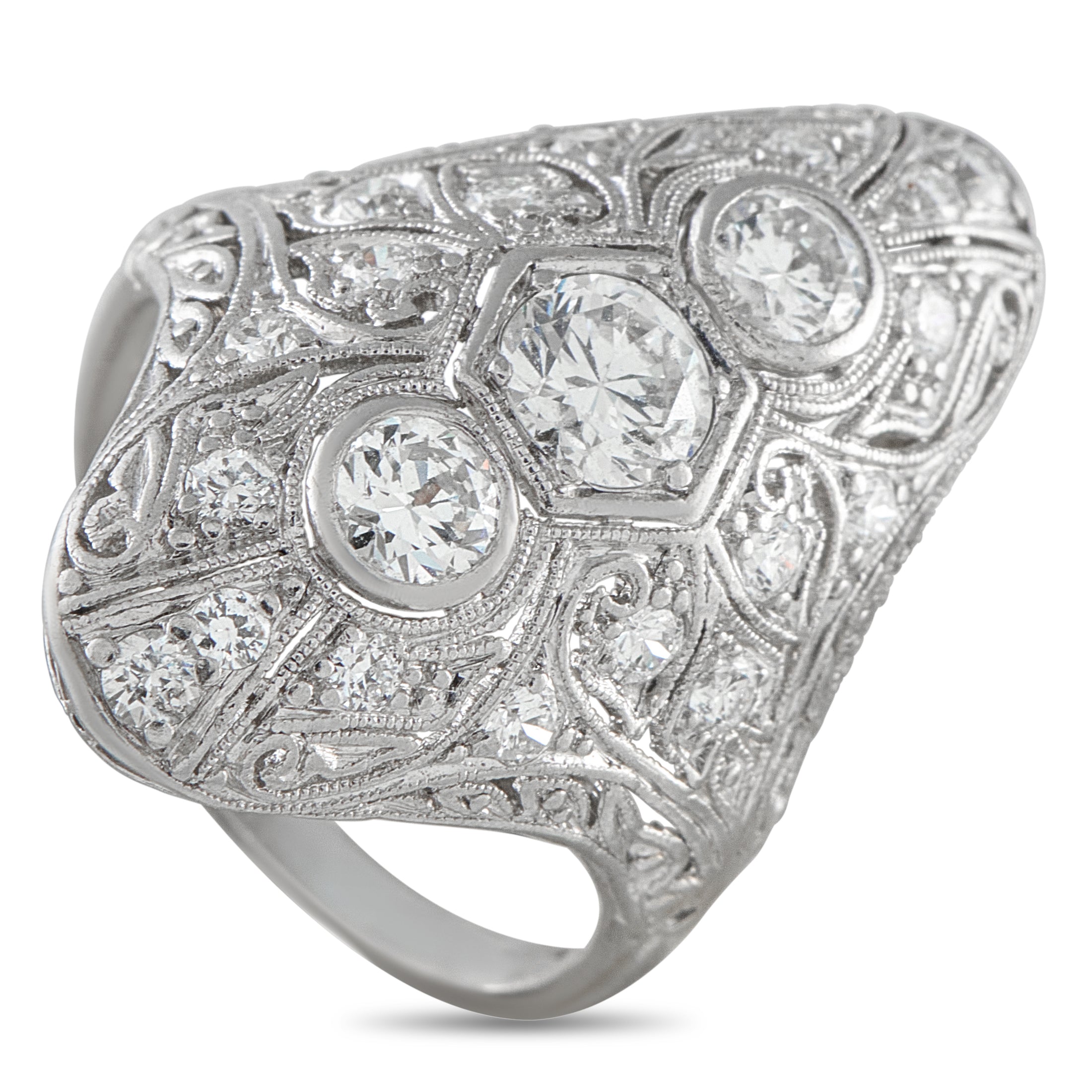Antique Platinum 1.40ct Diamond Ring