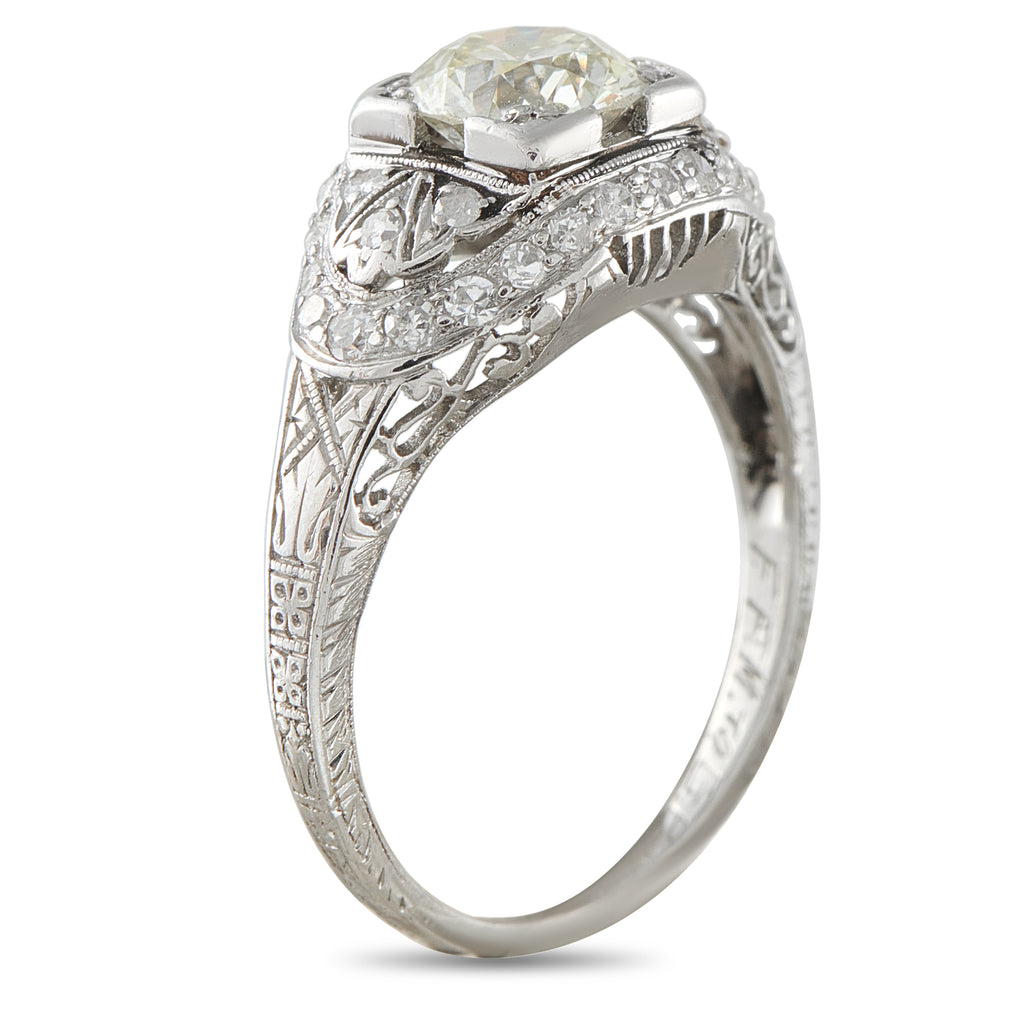 Platinum 1.35ct Diamond Edwardian Ring