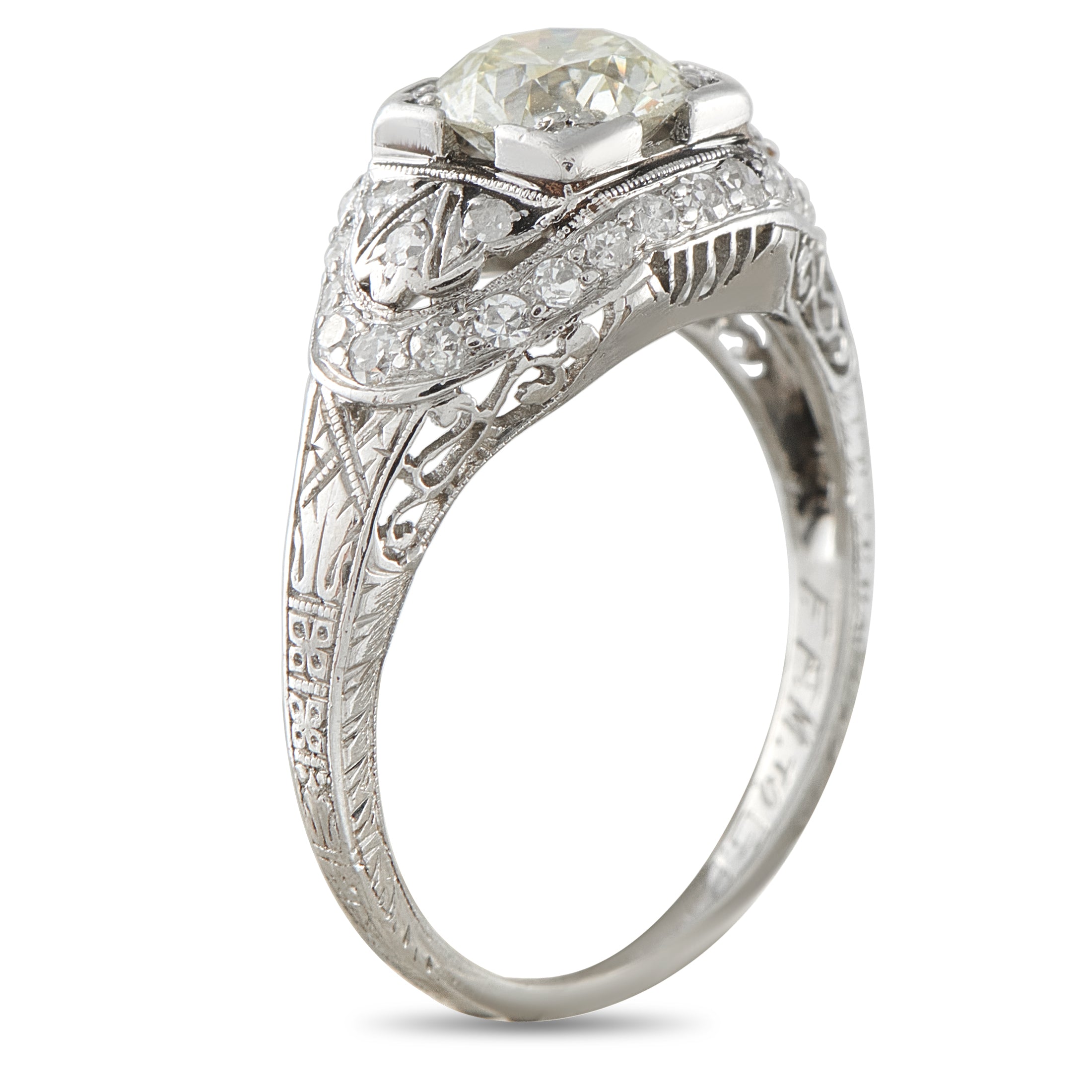Platinum 1.35ct Diamond Edwardian Ring