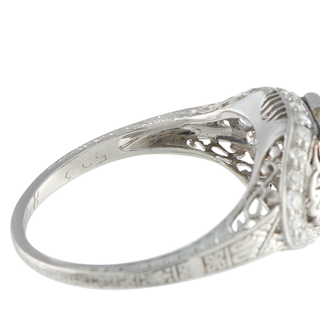 Platinum 1.35ct Diamond Edwardian Ring