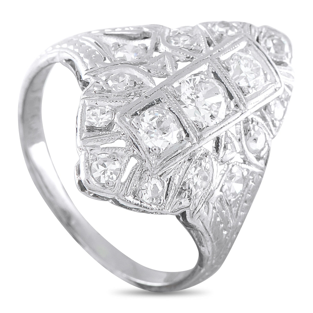 Antique Platinum 1.0ct Diamond Art Deco Ring