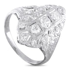 Antique Platinum 1.0ct Diamond Art Deco Ring