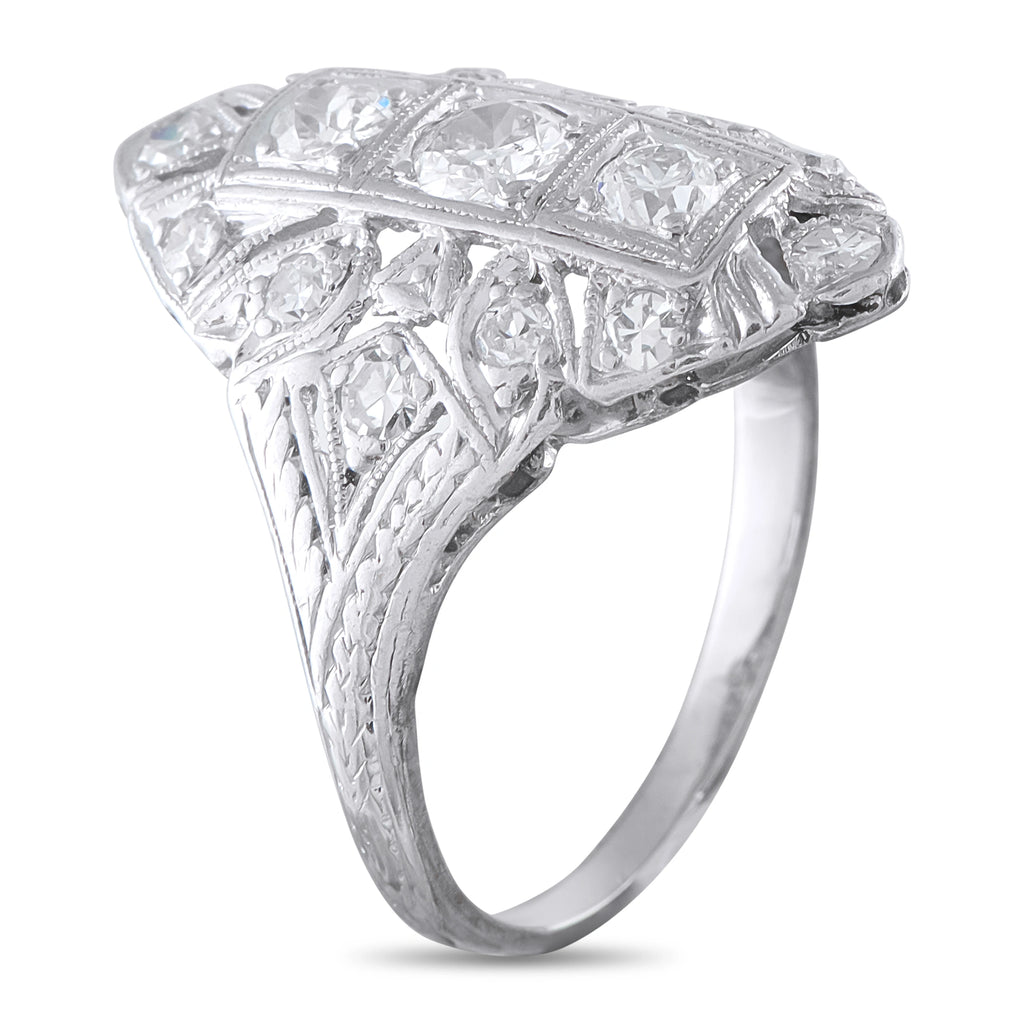 Antique Platinum 1.0ct Diamond Art Deco Ring
