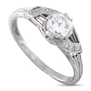 Antique Platinum 0.55ct Diamond Engagement Ring