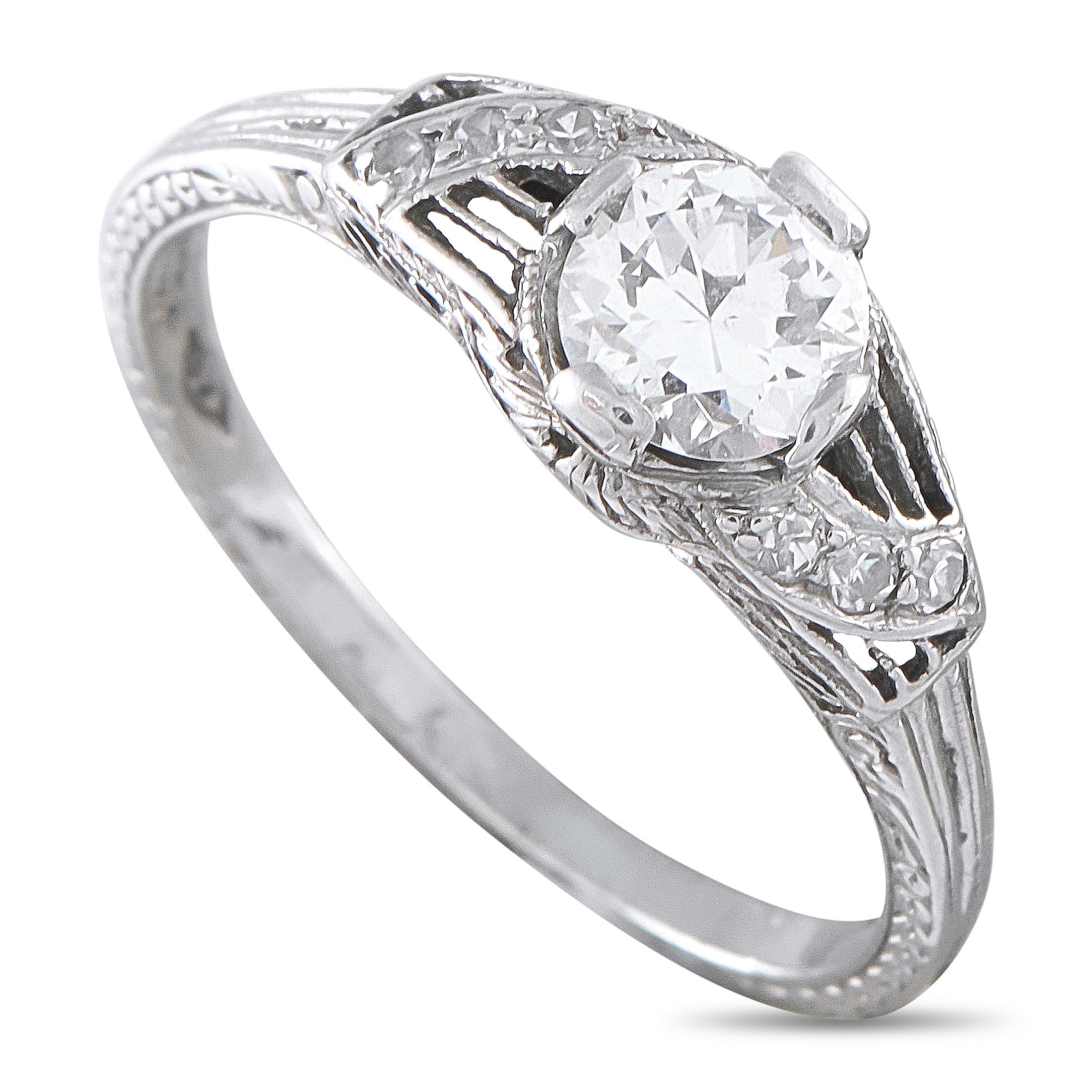 Antique Platinum 0.55ct Diamond Engagement Ring