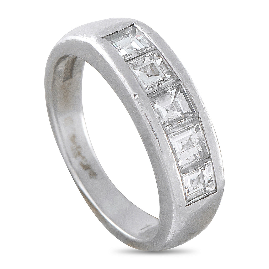 Platinum 1.0ct Diamond Square-Cut Band