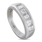 Platinum 1.0ct Diamond Square-Cut Band