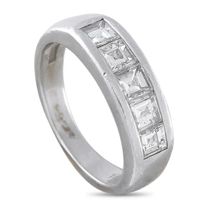 Platinum 1.0ct Diamond Square-Cut Band