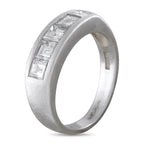Platinum 1.0ct Diamond Square-Cut Band