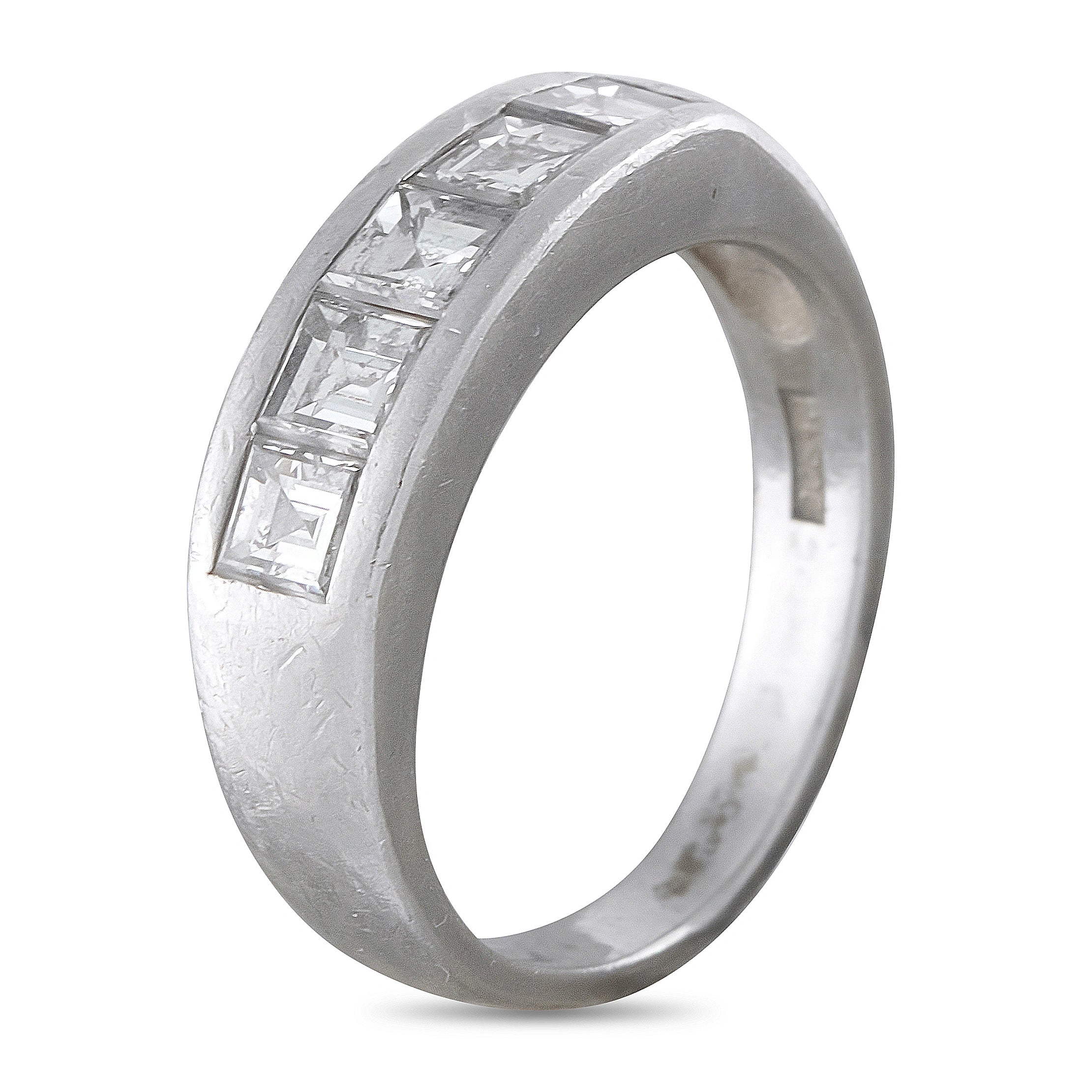 Platinum 1.0ct Diamond Square-Cut Band