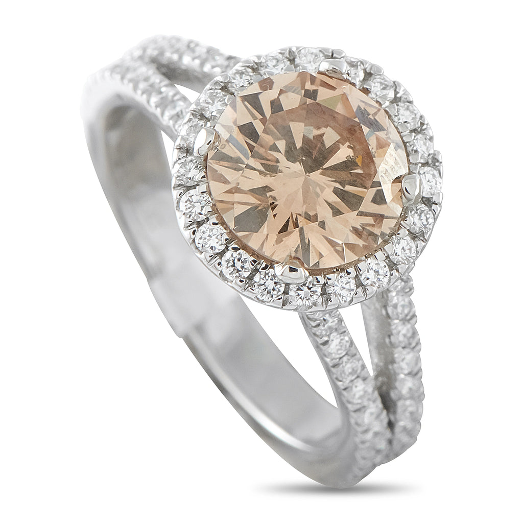 Platinum 2.42ct Diamond Halo Ring