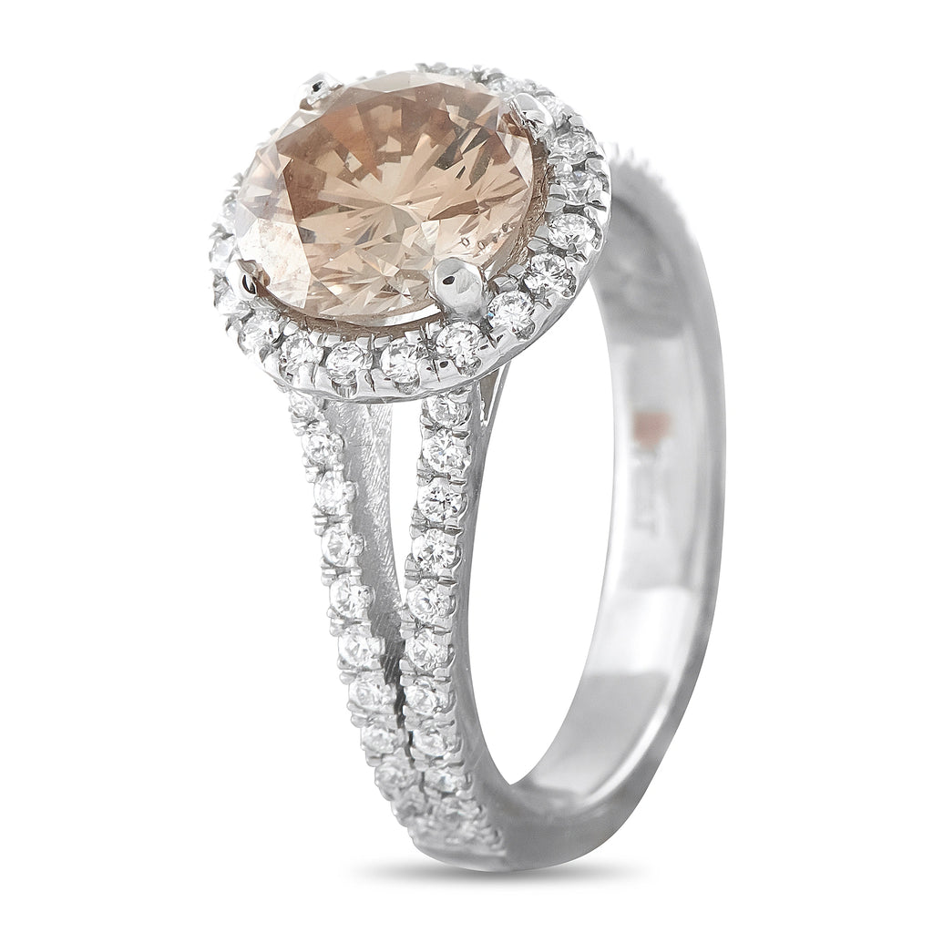 Platinum 2.42ct Diamond Halo Ring