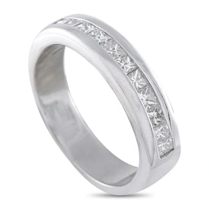 Platinum 1.30ct Diamond Princess-Cut Band