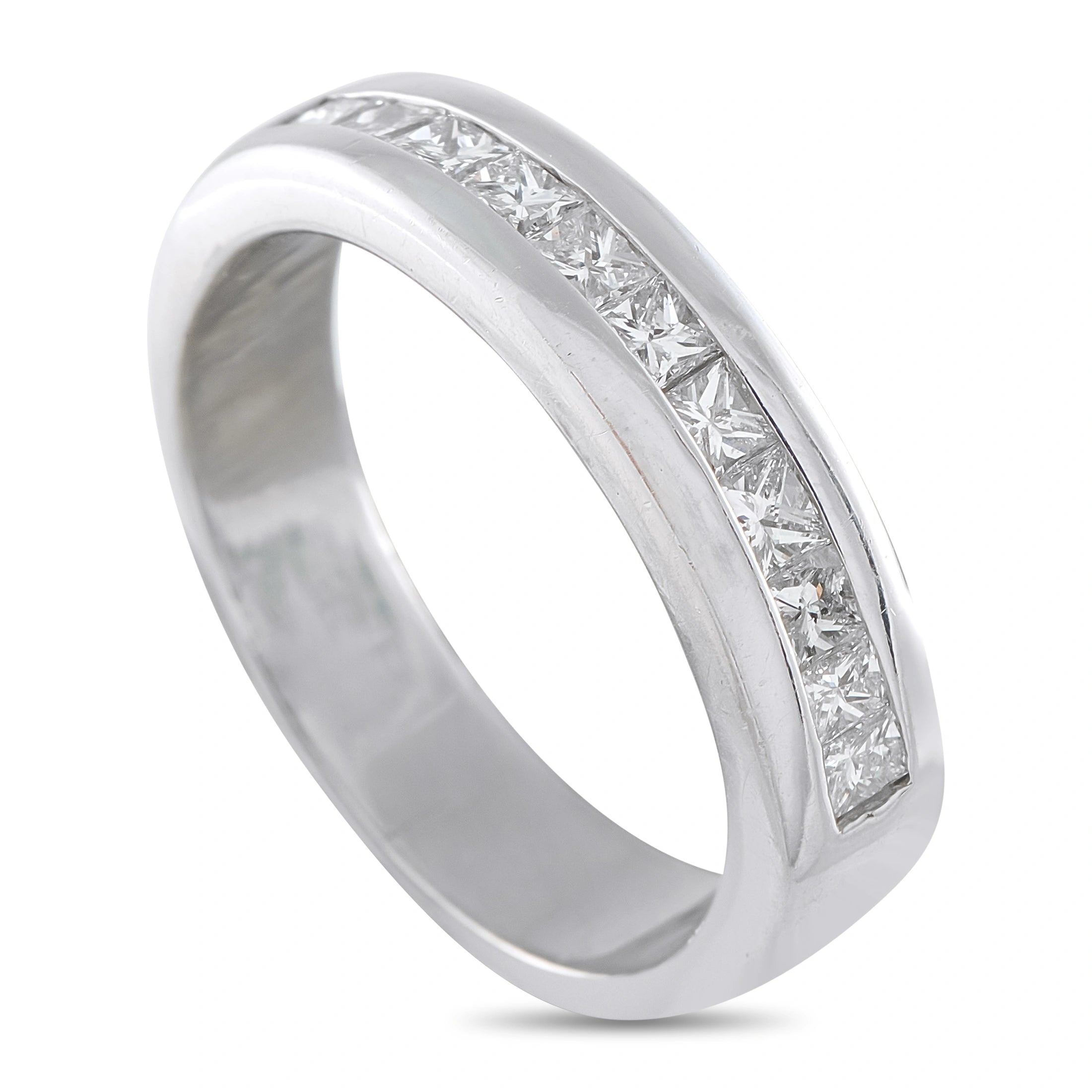 Platinum 1.30ct Diamond Princess-Cut Band