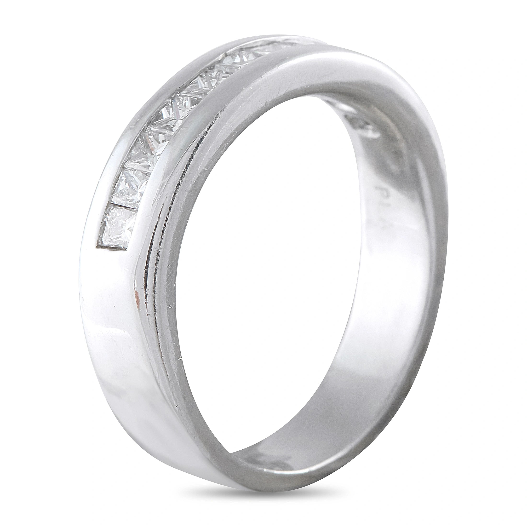 Platinum 1.30ct Diamond Princess-Cut Band