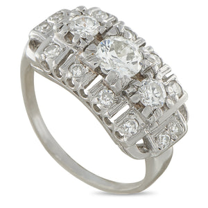 Platinum 1.20ct Old European Cut Diamond Art Deco Ring